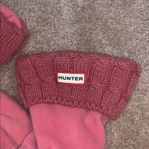 HUNTER rain boot socks cable knitted cuff